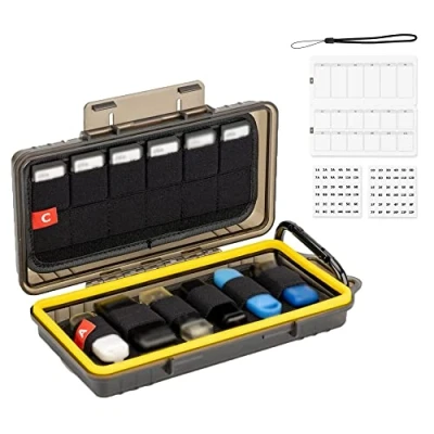 Image of Hard USB Flash Drive Stick Memory Card Storage Case for SD CFexpress Type A Card, Nintendo Switch (NS) PSV PS Vita Game Water Resistant Carrying Box Organizer (24 Slots)