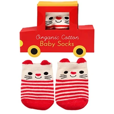 Image of Rex London Red Cat Baby Socks (one Pair)