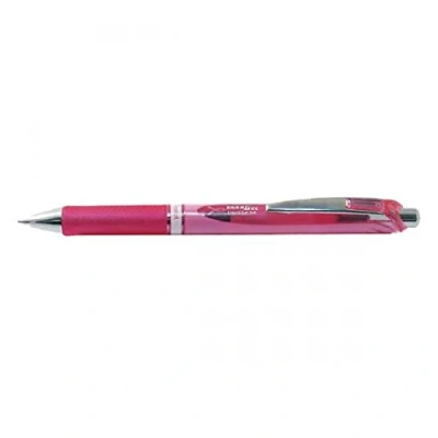 Image of Pentel EnerGel XM Retractable Pink Barrel Supporting Breast Cancer Now, 0.7mm tip, Black Ink, (Pack of 12 pens)
