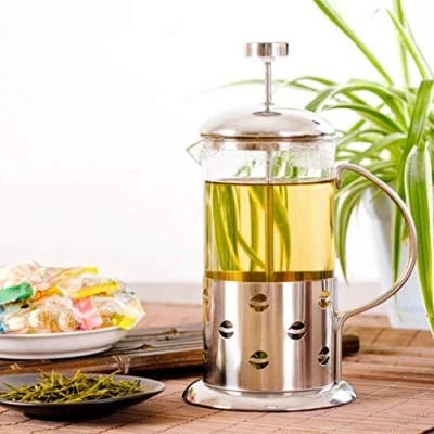 Image of 350 ml / 3 cup Stainless Steel Glass Cafetière French Filter Coffee Press Plunger &amp; Tea Maker