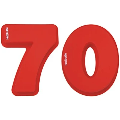 Image of HotShuffle Large Silicone Number 70 Cake Tin Mould 70th Birthday Wedding Anniversary 7 0