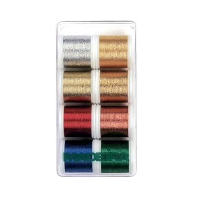 Image of Madeira 8012 &#039;Classic&#039; Embroidery Box with 8 Metallic Bobbins 200 m Each
