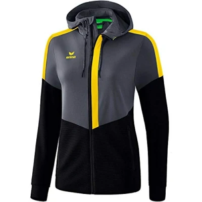 Image of Erima Squad Training Jacket with Hood Slate Grey/Black/Yellow, 40