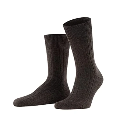 Image of FALKE Men&#039;s Teppich Im Schuh M SO Wool Plain 1 Pair Socks, Brown (Dark 5450), 10 11