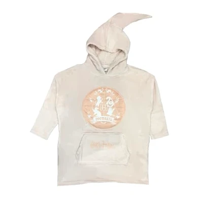 Image of Harry Potter, Girls Hooded Lounge Gown Hoodie with Pockets, Pink, One size Age 7 13 Years