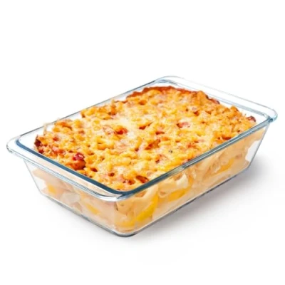 Image of Deep Glass Baking Dish, Oven Rectangular Lasagne Proof Clear Roasting Dish (2.3L)
