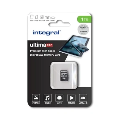 Image of Integral 1TB Micro SD Card 4K Video Premium High speed Memory SDXC Up to 100MB s Read and 50MB Write V30 C10 U3 UHS I A1