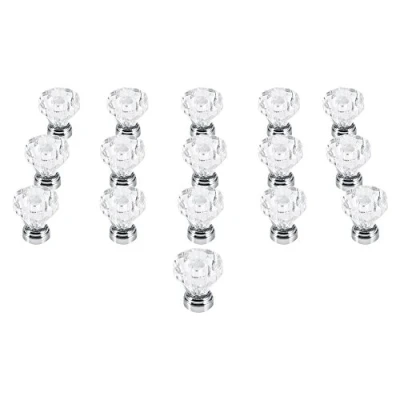 Image of Estink Crystal Drawer Knobs 16Pcs 25mm Glass Door Handles Diamond Pulls with 16 Screws Home Decoration