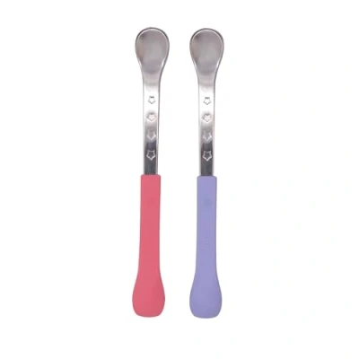 Image of Nuby Switch It Baby Spoons Dual Ended Heat Sensitive Easy to Hold Dishwasher Safe (Pack of 2)