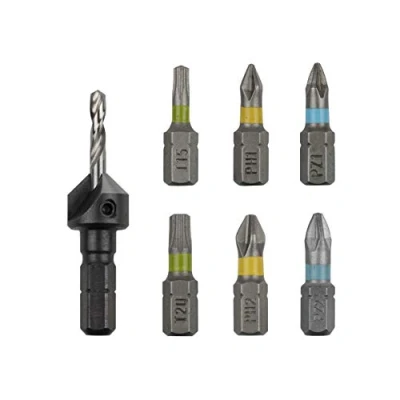 Image of wolfcraft Flipbit Accessories set for Woodworking 7 Pcs. I 3085000 Tool equipping the dual quick change holder