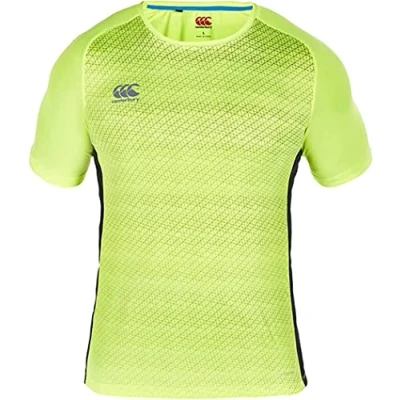 Image of Canterbury Boy&#039;s Vapodri Raglan Printed Short Sleeve Large Logo T Shirt, Pale Green, 10