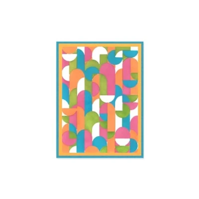 Image of Sizzix Layered Stencils Around the Block, 4 Piece Set, White, for Scrapbooking