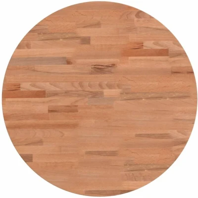 Image of vidaXL Round Solid Wood Replacement Dining Table Top, Natural Beech Versatile, Easy to Clean, Unique Design, Suitable for Home and Commercial Use