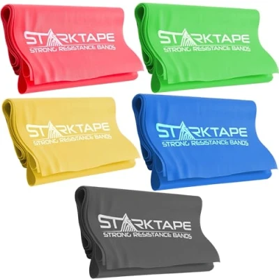 Image of Resistance Bands Set, 5 Pack Professional Non Latex Elastic Exercise Band. Resistant Levels for Home Workout, Physical Therapy, Strength Training, Yoga, Pilates, Rehab or Gym Leg Upper, Lower Body