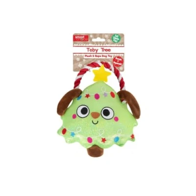 Image of YöL Plush Christmas Tree Pet Dog Puppy Toy Squeaker Chew Rope Tug of War Festive Stimulating Play Interactive