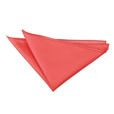 Image of DQT Men Pink Solid Plain Stripe Floral Paisley Polka Dot Pocket Square Check Coral
