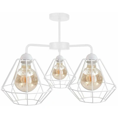 Image of Foskal Semi Flush Light White, 44cm, 3x E27