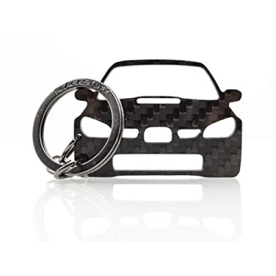 Image of BlackStuff Carbon Fiber Keychain Keyring Ring Holder Compatible with Impreza GD HawkEye 2005 2007 BS 122