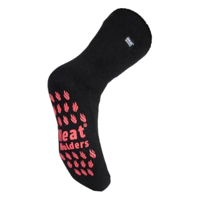 Image of Heat Holders Mens Thermal Slipper Socks 6 11 uk, 39 45 eur (Black/Red)