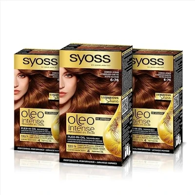 Image of Syoss Oleo Intense Hair Color Dye 100% Pure Oils 0% Amonia 6 76 Warm Copper ( 3er Pack )