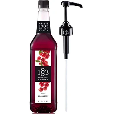 Image of Routin 1883 Premium Cranberry Syrup (Plastic Bottle) 1L + Pump
