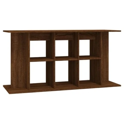 Image of vidaXL Aquarium Stand Engineered Wood Fish Tank Holder with Storage, Brown Oak Finish, Stylish and Durable, 120x40x60cm for Living Room or Office Decor