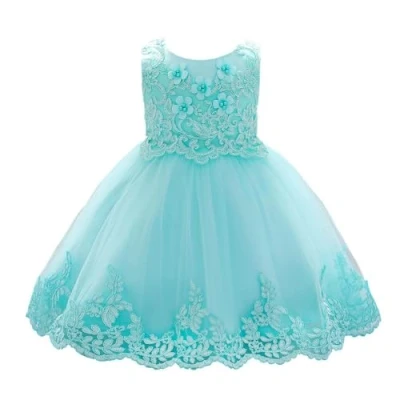 Image of Lito Angels Baby Girls Wedding Bridesmaid Flower Girl Formal Dress Christmas Party Outfit Ball Gown Age 12 18 Months, Cyan (Tag Number 90)