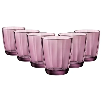 Image of 6x Purple 390ml Pulsar Tumbler Glasses By Bormioli Rocco