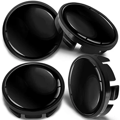 Image of SkinoEu 4 x 65mm Wheel Centre Alloy Hub Center Caps Compatible with VW 3B7 601 171 / 6U7 Black Hubcaps CV