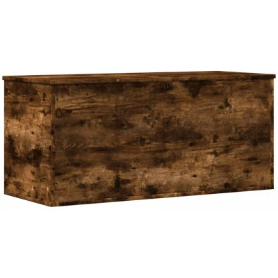 Image of vidaXL Storage Box Smoked Oak 100x42x46 cm Engineered Wood