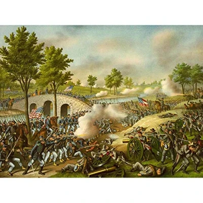 Image of Wee Blue Coo War American Civil Battle Antietam USA Art Print Poster Wall Decor 12X16 Inch