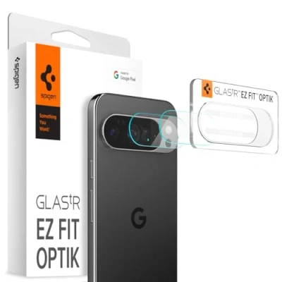 Image of Spigen Glas.tR EZ Fit Optik Tempered Glass Camera Lens Protector for Google Pixel 10 Pro XL Crystal Clear (2 Pack)