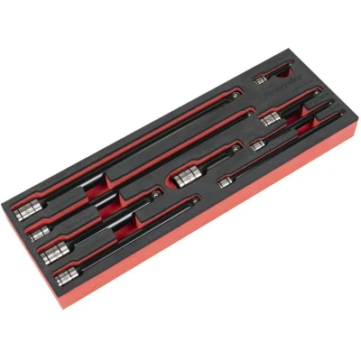 Image of Premier Black Wobble/Rigid Extension Bar Set 1/4in, 3/8in &amp; 1/2inSq Drive 9 Piece