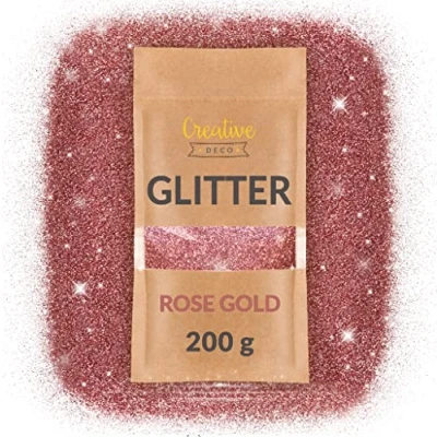 Image of Creative Deco 200g Rose Gold Glitter Paint for Walls Holographic Fine 0,2mm Powder Additive Wall Perfect Christmas Party Nail Polish Acrylic Arts &amp; Crafts Epoxy Resin