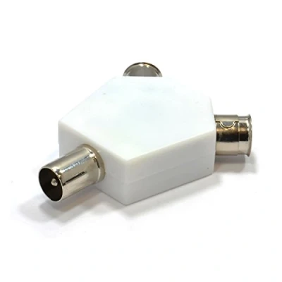 Image of kenable TV Freeview RF Coaxial Splitter Connects 1 Device to 2 TVs