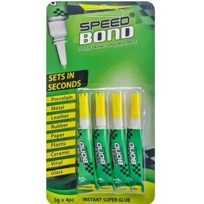 Image of Speed Bond General Strong All Purpose Superglue Liquid Adhesive DIY Craft Super Glue on Metal, Wood, Plastic, Ceramic, Leather, Rubber, Glass, and More