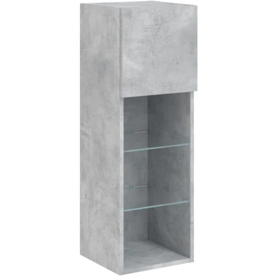 Image of vidaXL TV Cabinet with LED Lights Concrete Grey 30.5x30x90 cm
