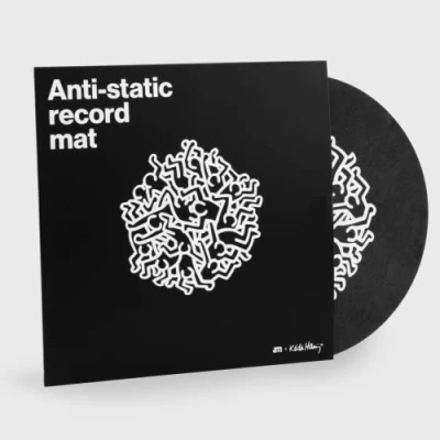 Image of AM Clean Sound Keith Haring Carbon Fiber Felt Anti Static Record Slip Mat
