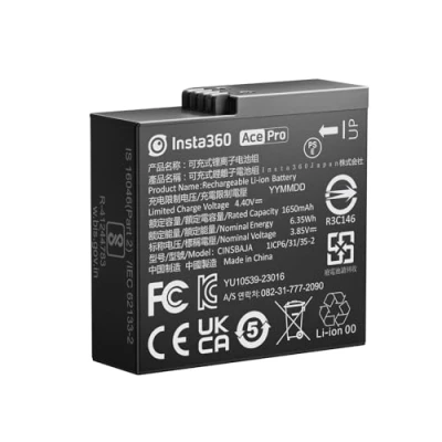Image of INSTA360 Ace Pro &amp; Lithium ion Rechargeable Battery, Black