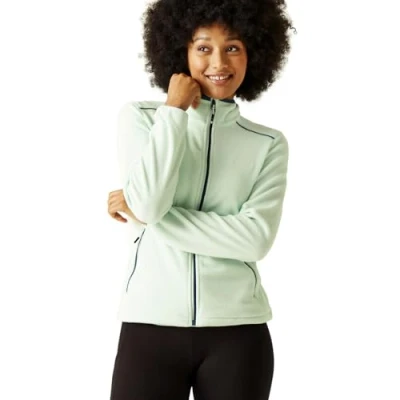 Image of Regatta Womens Floreo IV Full Zip Soft Fleece Jacket Bleached Aqua 16