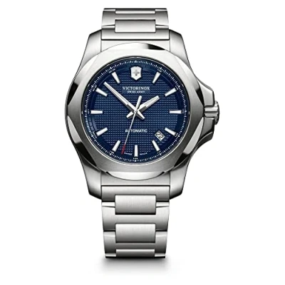 Image of Victorinox Men’s Watch I.N.O.X. Mechanical Ø 43 mm, Swiss Made, Water Resistant up to 200 m, Stainless Steel Strap, Blue/Silver