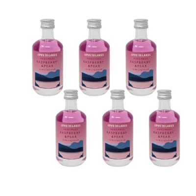Image of Love the Lakes Raspberry &amp; Pear Gin Liqueur, 20% ABV (6 x 5cl)