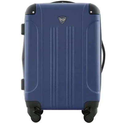 Image of Travelers Club Sky+ Luggage Set, Navy Blue, 20&quot; Carry on, Chicago Hardside Expandable Spinner