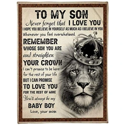 Image of BCTS To My Son Remember Whose You Are Lion Crown Gift For Garage Wall Decor Home Birthday Metal Signs Poster 12X16 inch