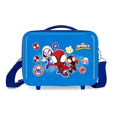 Image of Marvel Spiderman go webs Adaptable Toiletry Bag with Blue Shoulder Strap 29x21x15 cms Rigid ABS 9.14L 0.6 kgs