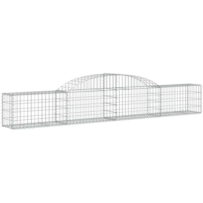 Image of vidaXL Arched Gabion Baskets 2 pcs 300x30x40/60 cm Galvanised Iron