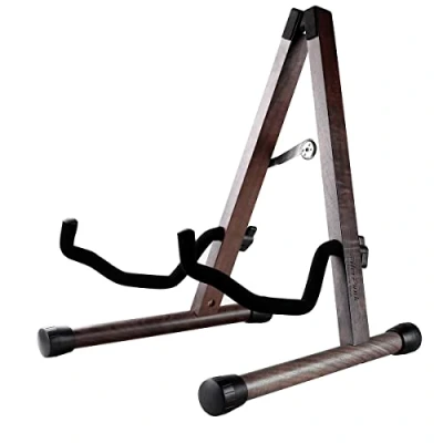 Image of Guitar Stand,Black Walnut Acoustic Stands,Classical Electric Stand,A Frame Folding Bass Display Stand,Guitar Accessories,Compatible with Cello, Mandolin, Bass,Banjo,Ukulele