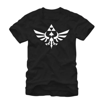 Image of Nintendo Men&#039;s Legend of Zelda Blue Royal Crest T Shirt, Black, Medium