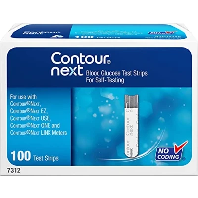 Image of Contour Next Bayer Blood Glucose Test Strips, 100 Ea