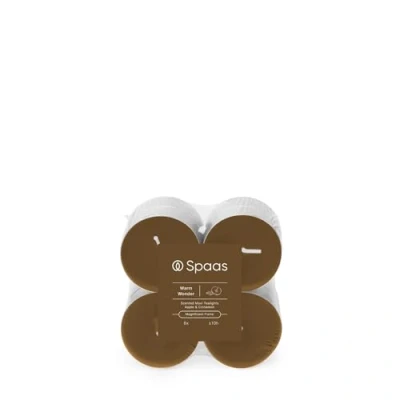 Image of Spaas Maxi Scented Tealights flatpack x8 10h, Warm Wonder, Brown